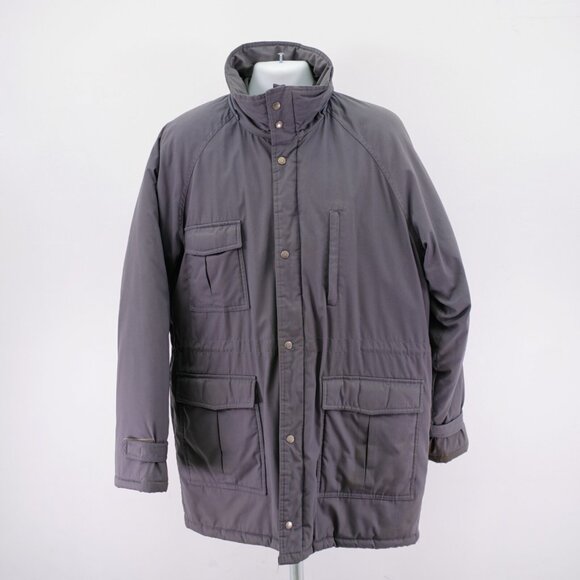 St.‎ John's Bay Gray Flannel Lined Down Parka Coat XL Tall Polyester Nylon - Picture 1 of 13